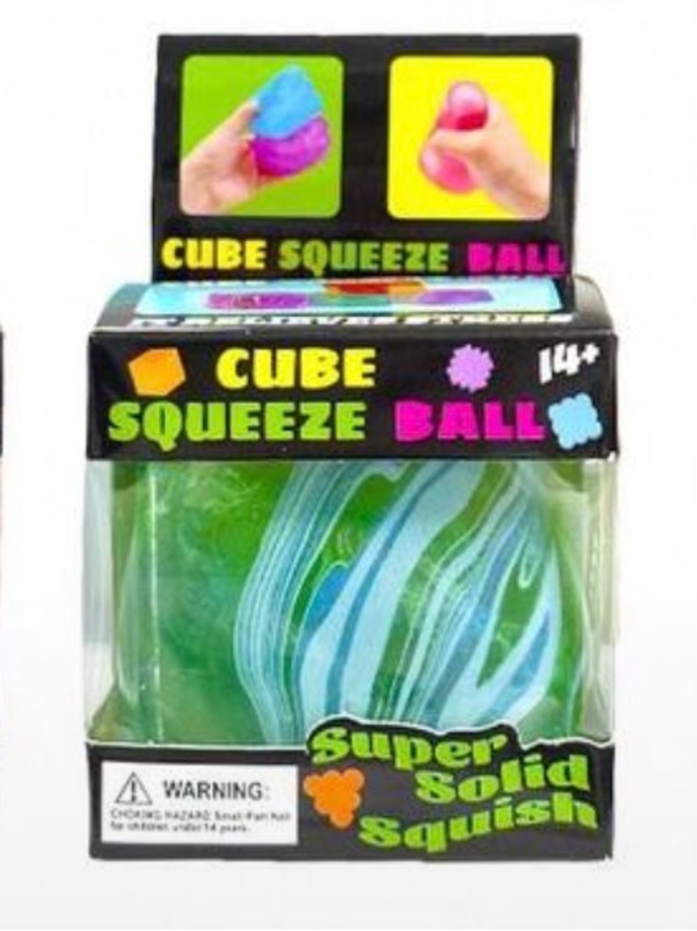 Cube Squeeze Ball- Green Swirl- NWT